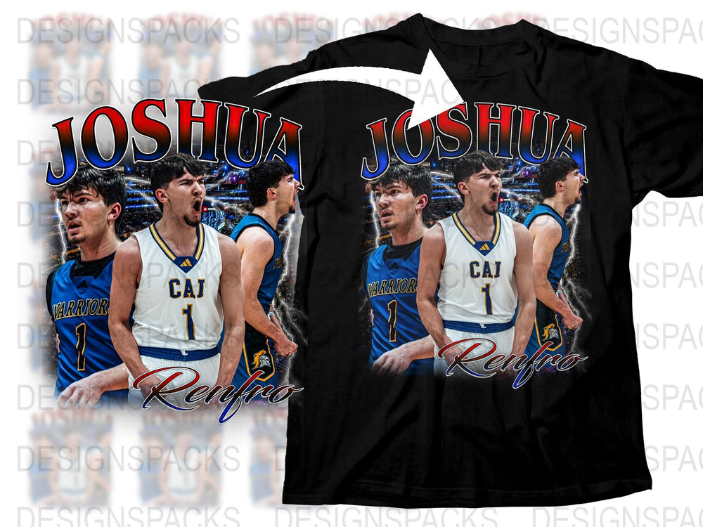 Custom Joshua Renfro Basketball T-Shirt, Personalized Sports Tee, CAJ Warrior Fan Gift