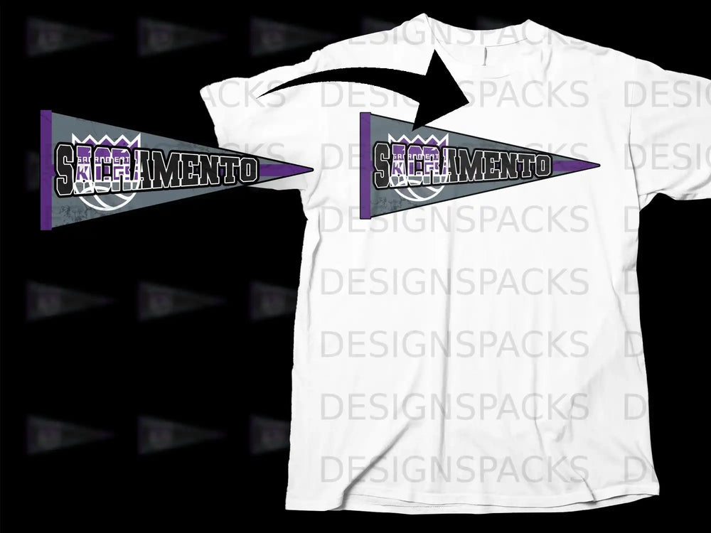 Sacramento Kings Purple and Grey Logo T-Shirt