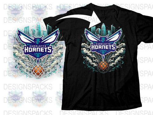Charlotte Hornets T-Shirt, Basketball Urban Art Design, Stylish Fan Apparel, Unisex Sports Tee