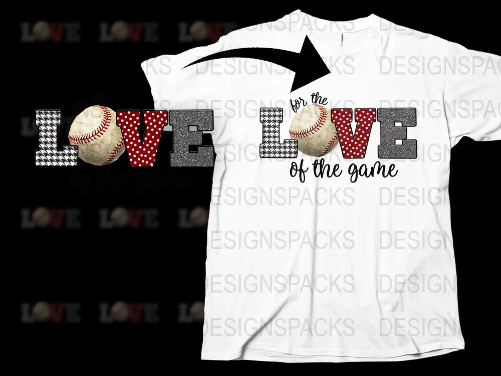 Baseball Love T-Shirt Sports Themed Graphic Tee Gift for Fans Game Day Apparel White Cotton Shirt Unisex Fit