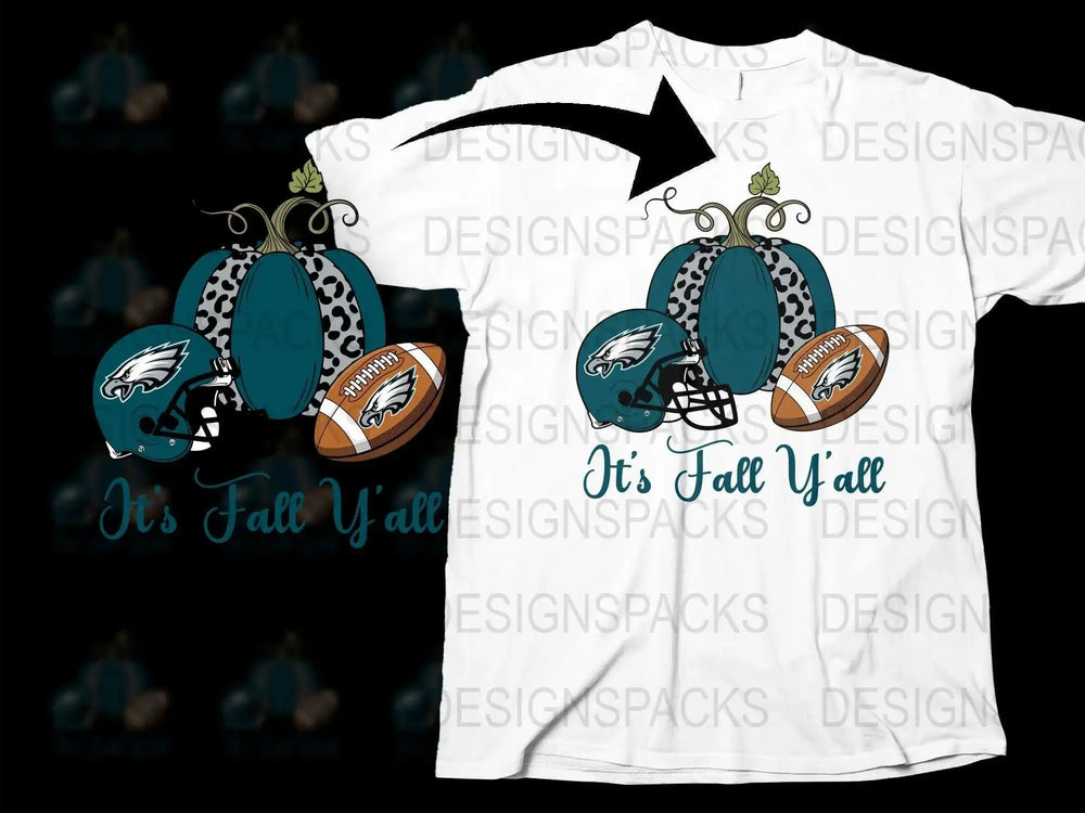Philadelphia Eagles Football T-Shirt, It's Fall Y'all Graphic Tee, Sports Fan Apparel, Autumn NFL Shirt