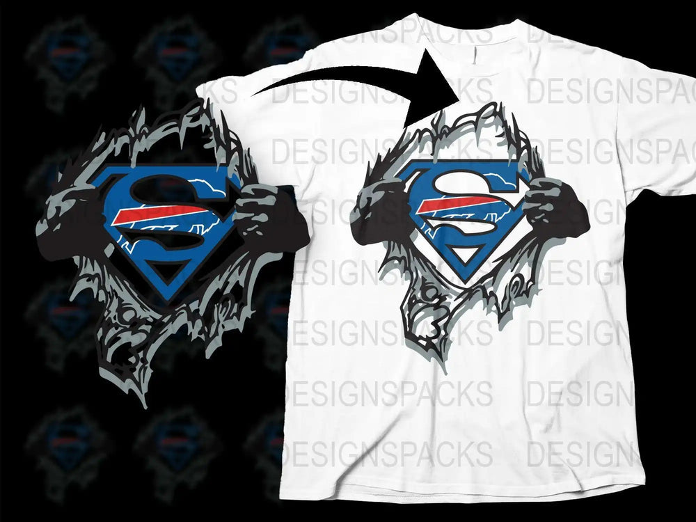 Superman Logo Ripped Design T-Shirt, Graphic Tee, Superhero Shirt, Men's Fashion, Casual Wear, Gift for Comic Fans