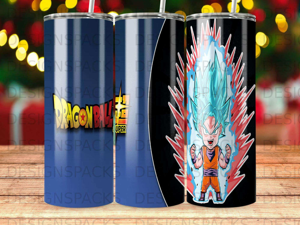 Dragon Ball Z Goku Super Saiyan Blue character on a black background.