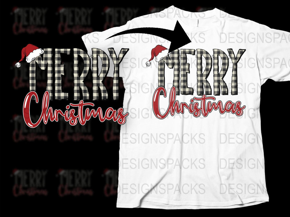 Festive Merry Christmas T-Shirt, Santa Hat Holiday Tee, Family Xmas Party Outfit, Winter Fashion, Casual December Apparel