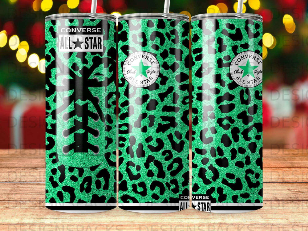 Converse All Star Green Leopard Glitter Tumbler product type