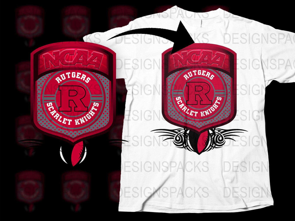 Rutgers Scarlet Knights NCAA Team Logo T-Shirt, College Sports Apparel, Red and White Graphic Tee