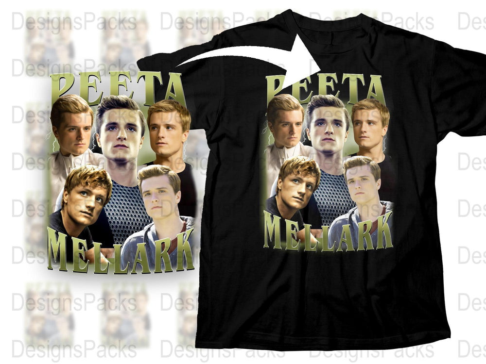 Peeta Mellark Fan T-Shirt, Hunger Games Inspired Graphic Tee, Multiple Faces Design, Unisex Clothing