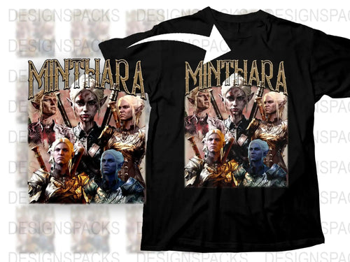 Minthara Baldur's Gate 3 Inspired T-Shirt, Fantasy RPG Game Character Tee, Unisex Graphic Shirt Black