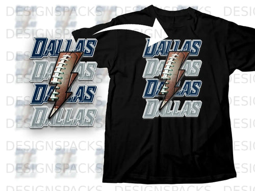 Dallas Football Themed Graphic T-Shirt