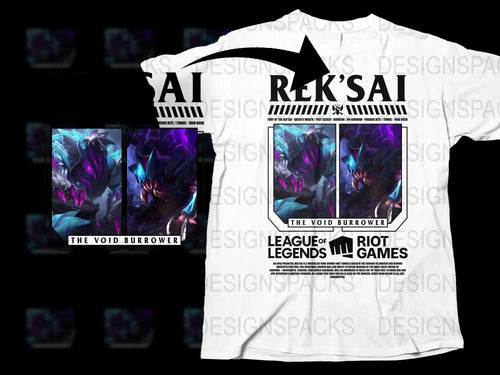 League of Legends Rek'Sai T-Shirt, Void Burrower Graphic Tee, Riot Games Merchandise