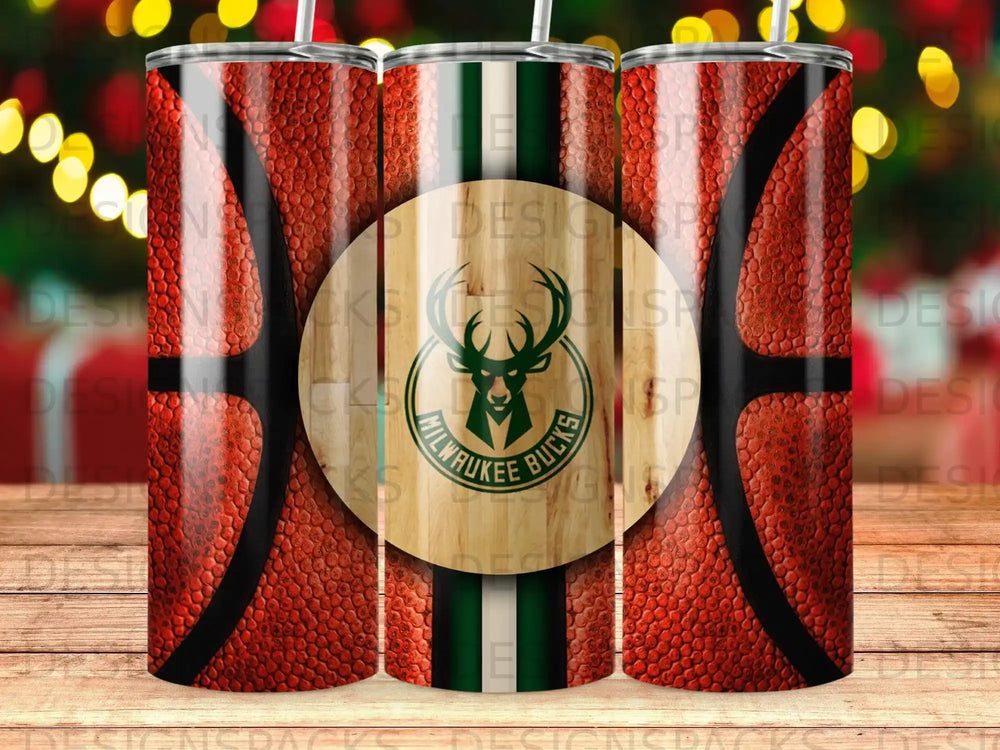 Milwaukee Bucks Basketball Wood Green Stripes Tumbler Product type