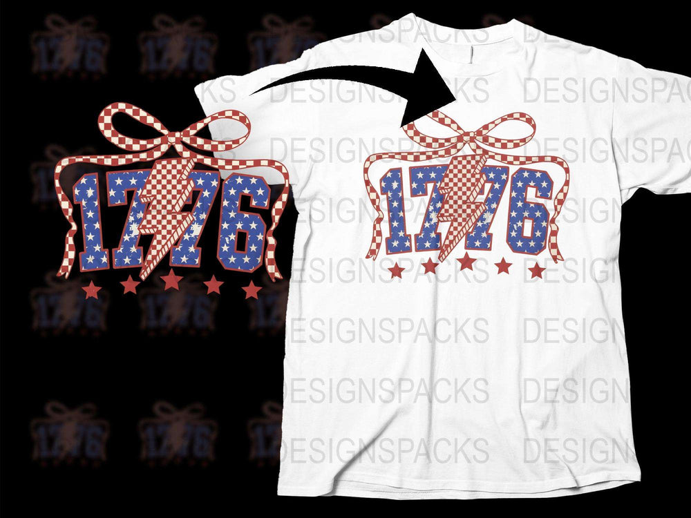 Patriotic 1776 T-Shirt, American Flag Design, Stars and Stripes, Men's Women's Tee, USA Independence Day Apparel, Fourth of July Outfit