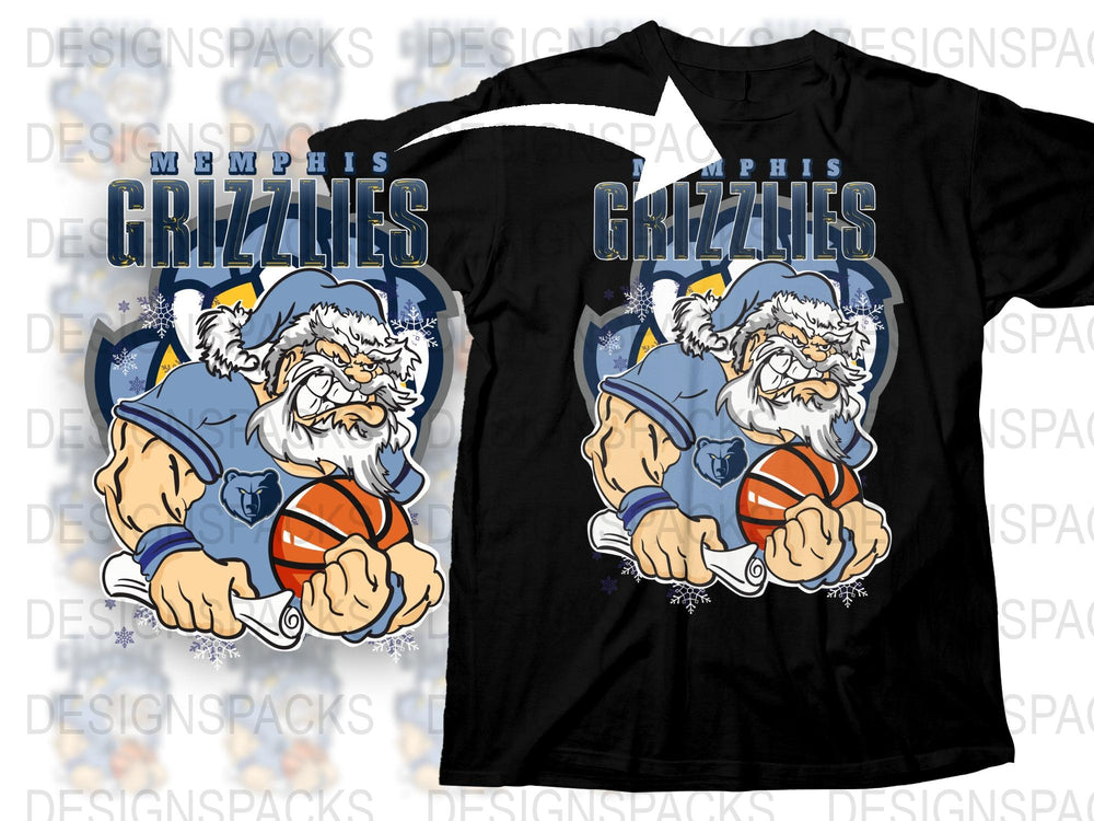 Memphis Grizzlies T-Shirt, Cartoon Bear Basketball Design, Sports Fan Apparel, Black and White Graphic Tee