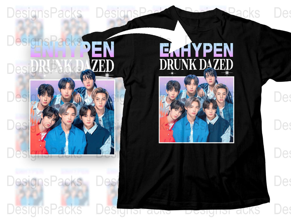 K-Pop Boy Band Graphic T-Shirt, Trendy Group Photo Tee, Music Pop Culture Shirt, Casual Streetwear, Unisex Fashion Top