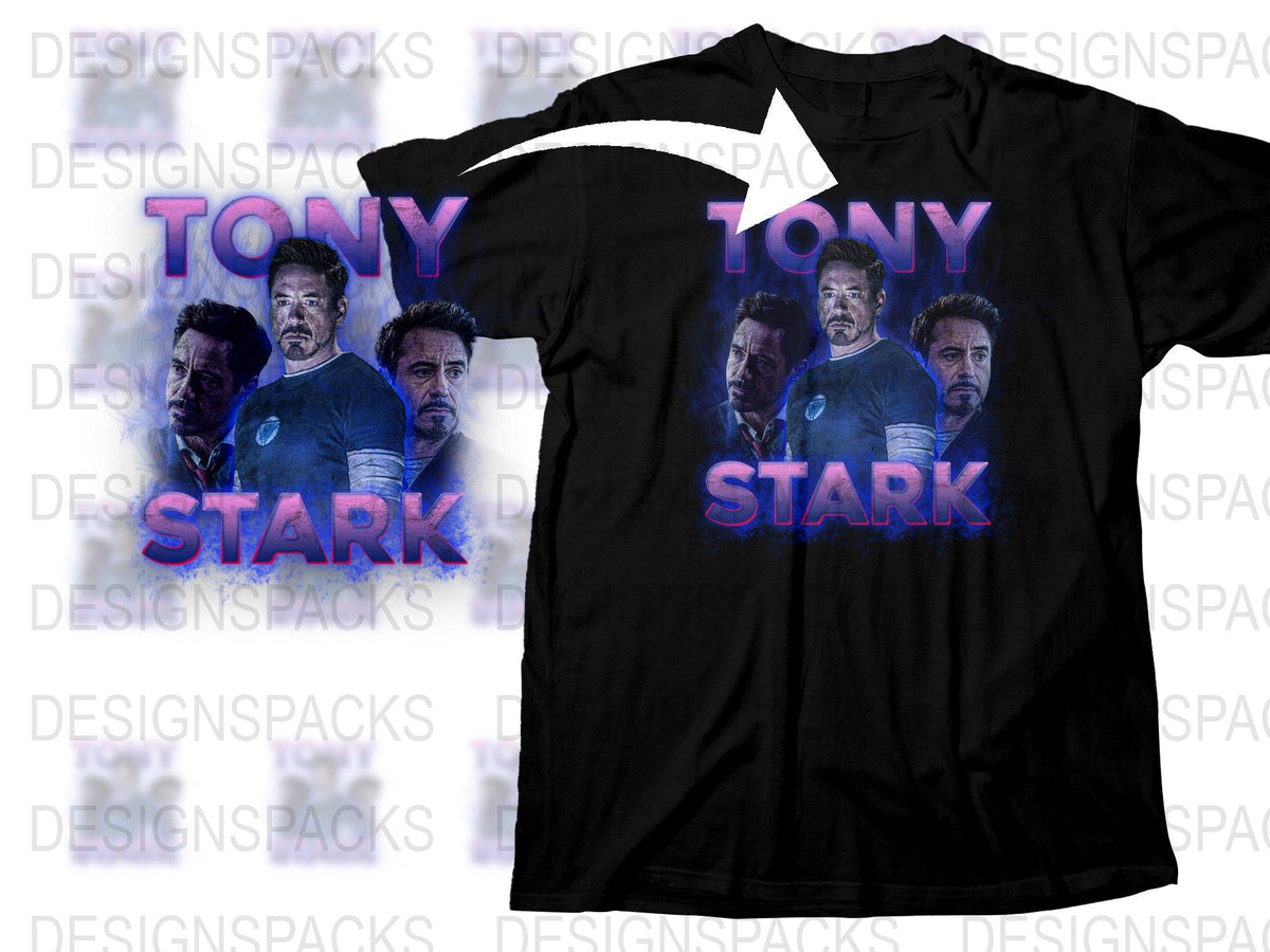 Tony Stark T-Shirt, Iron Man Graphic Tee, Marvel Avengers Fan Apparel, Black Cotton Shirt