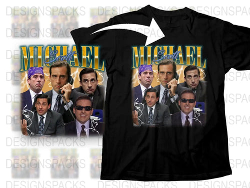 Office TV Show Inspired T-Shirt, Michael Scott Graphic Tee, Black Cotton Shirt, Fun Gift Idea