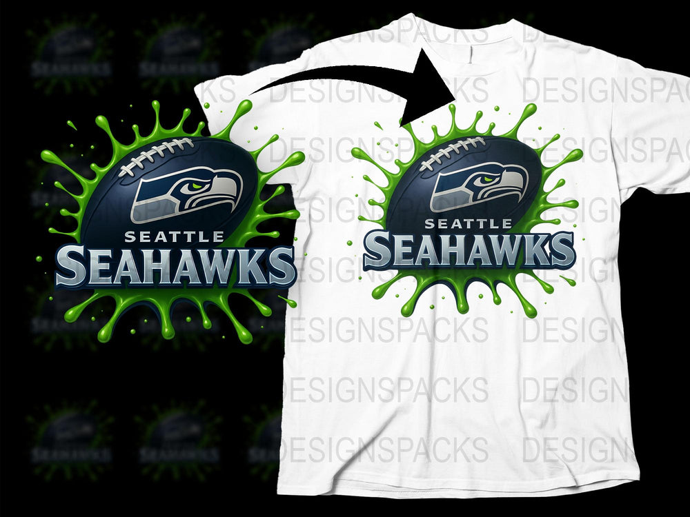 Seattle Seahawks Inspired T-Shirt, Sports Team Logo Graphic Tee, Football Fan Apparel, Casual Wear