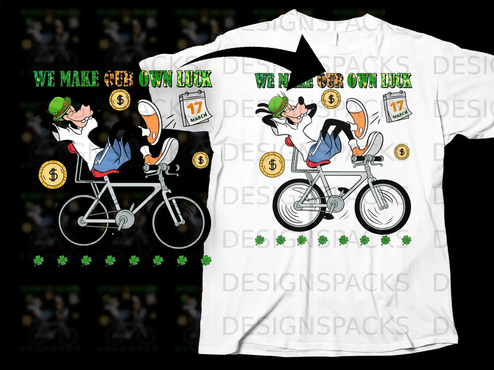 WE MAKE OUR OWN LUCK Goofy Cycling St Patricks Day product type
