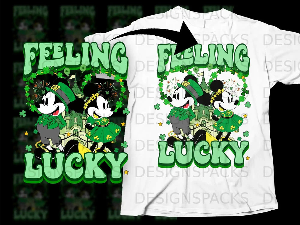 St Patricks Day Feeling Lucky Mickey Minnie Shamrocks product type