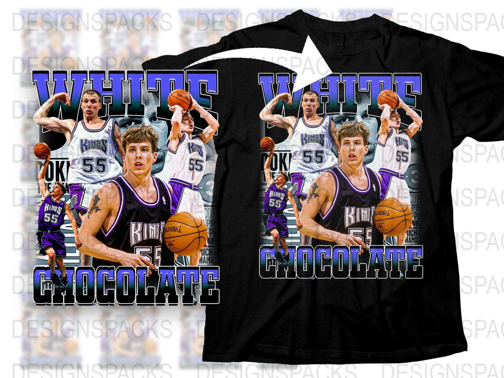 White Chocolate Basketball Player Graphic T-Shirt, Vintage Sports Apparel, Retro Tee Design