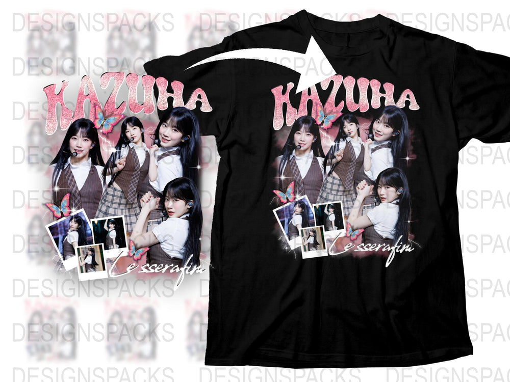 Kazuha Fan T-Shirt, K-Pop Idol Graphic Tee, Unisex School Outfit Style, Casual Fashion, Music Lover Gift, Multiple Poses