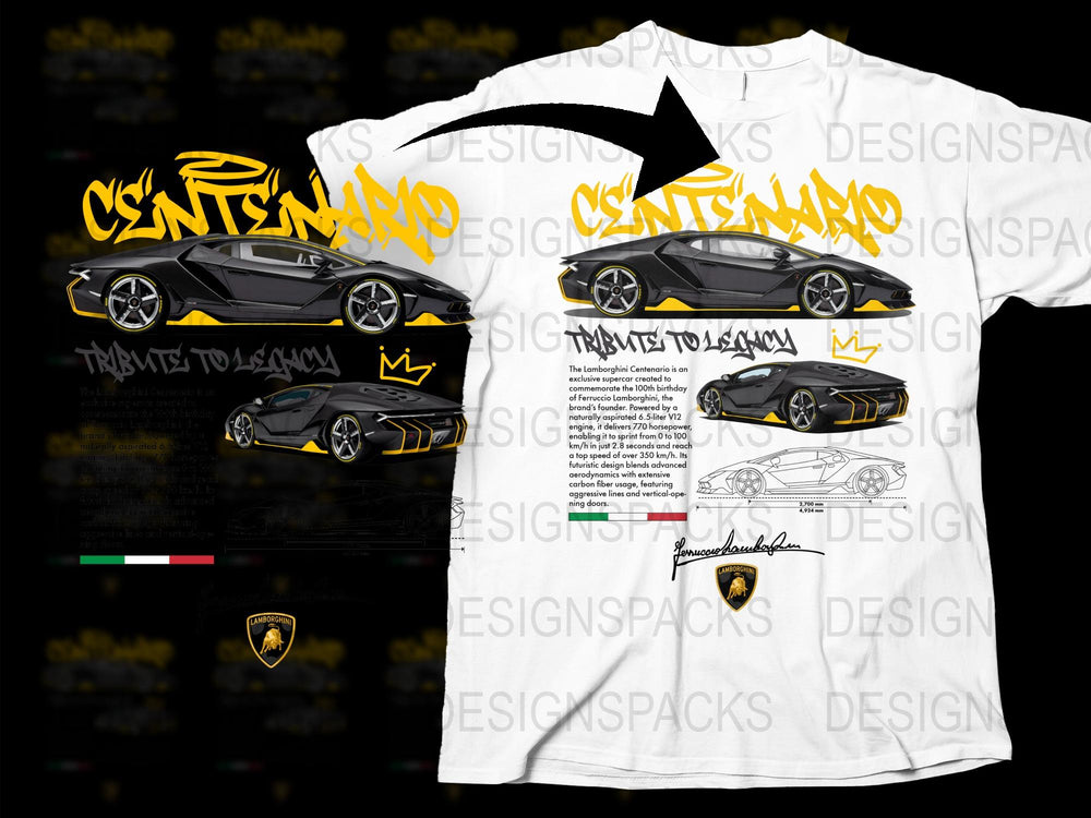 Custom Lamborghini Tribute T-Shirt, Unique Car Enthusiast Graphic Tee, Automotive Apparel, Sports Car Design, Racing Fan Gift
