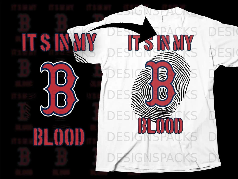 It's In My Blood Fingerprint B Design T-shirt