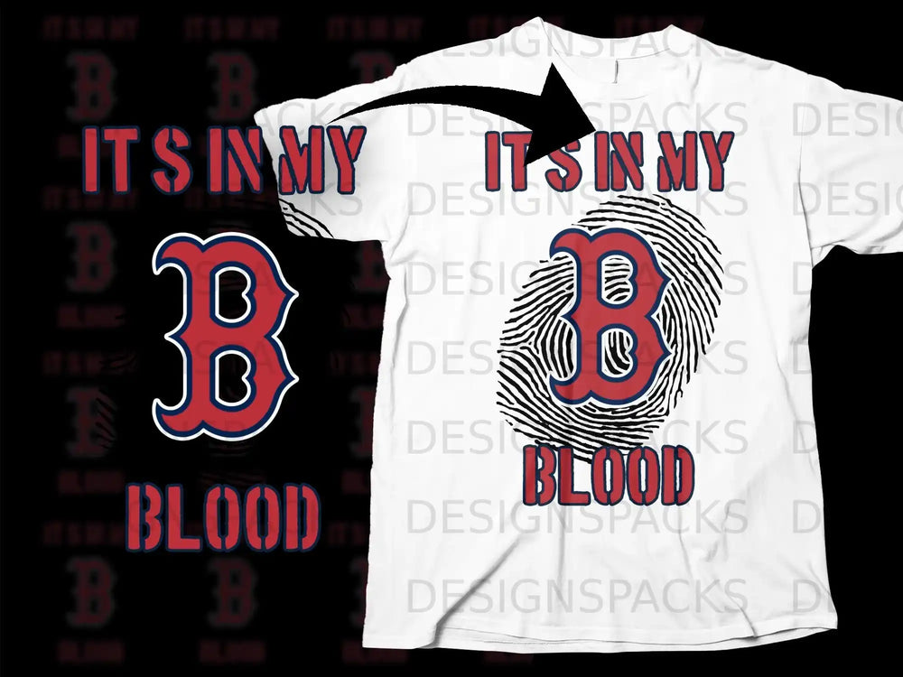 It's In My Blood Fingerprint B Design T-shirt