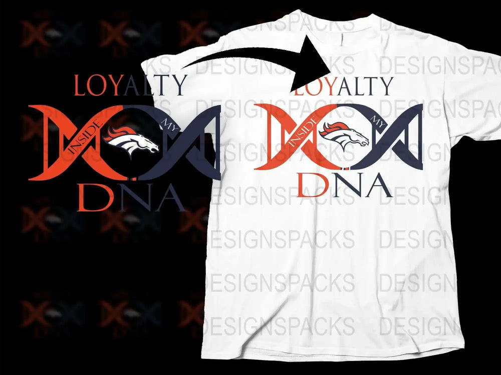 Denver Sports Team DNA Loyalty Graphic T-Shirt, White Cotton Tee, Unisex Casual Apparel