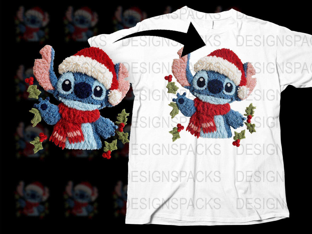 Cute Alien Santa T-Shirt, Christmas Themed Graphic Tee, Kids and Adults Holiday Apparel