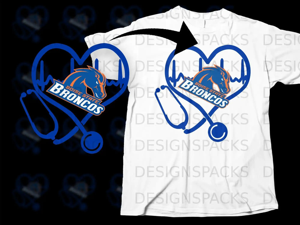 Boise State Broncos Heartbeat Stethoscope Graphic Shirt