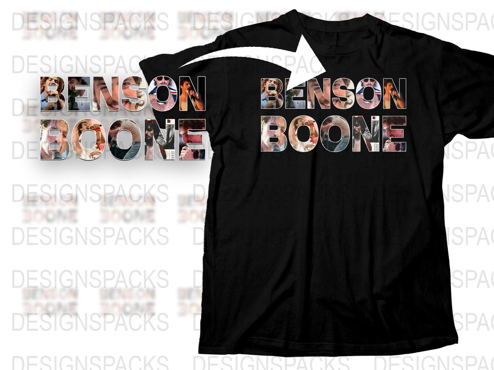 Benson Boone Graphic T-Shirt, Modern Typography Design, Stylish Unisex Black Tee, Casual Fashion Top