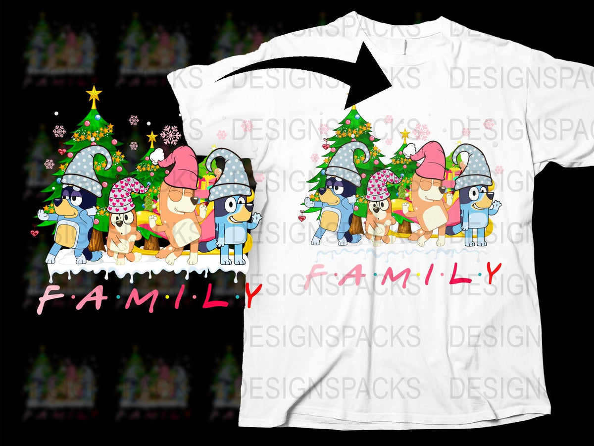Cute Animal Family Christmas T-Shirt, Holiday Festive Group Apparel, Matching Family Winter Tees