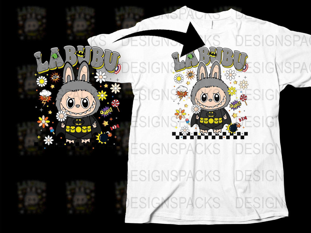 Cute Rabbit Graphic T-Shirt, Kawaii Bunny with Flowers and Bees, Unisex White Tee, Cartoon Animal Design for All Ages