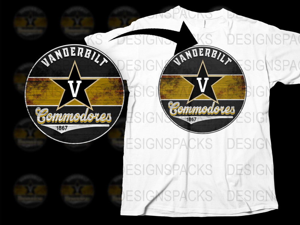 Vanderbilt Commodores T-Shirt, Vintage Logo Design, College Sports Apparel, Unisex White Tee