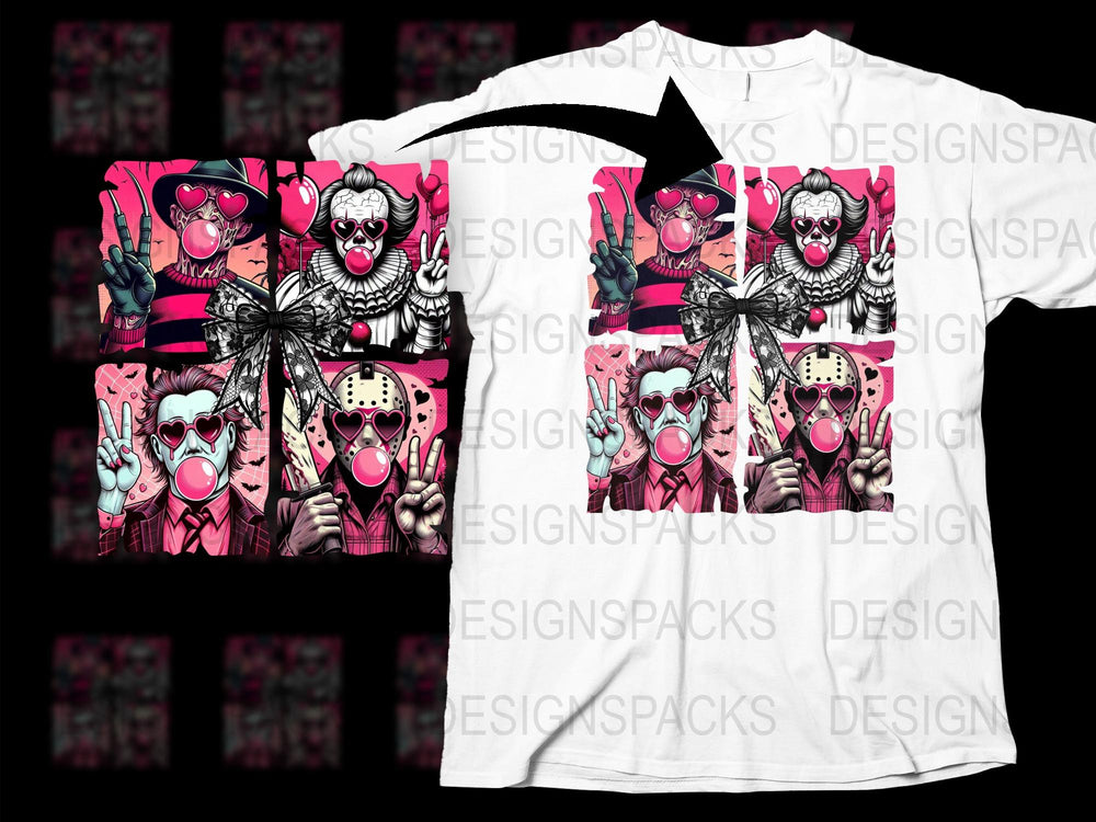 Colorful Clown Graphic T-Shirt, Horror Carnival Design, Unisex Cotton Tee, Unique Creepy Clown Illustration, Bold Pink and Black Colors