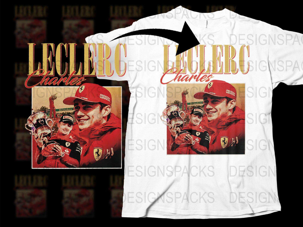 Charles Leclerc Graphic T-Shirt, Ferrari F1 Racing Fan Merchandise, Unisex Formula One Apparel