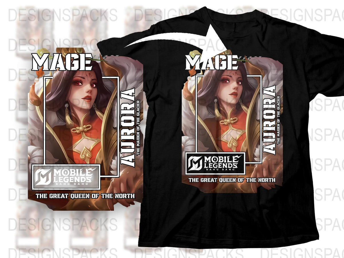 Mobile Legends Aurora Mage T-Shirt, The Great Queen of the North Tee, Gaming Apparel, Fan Merchandise