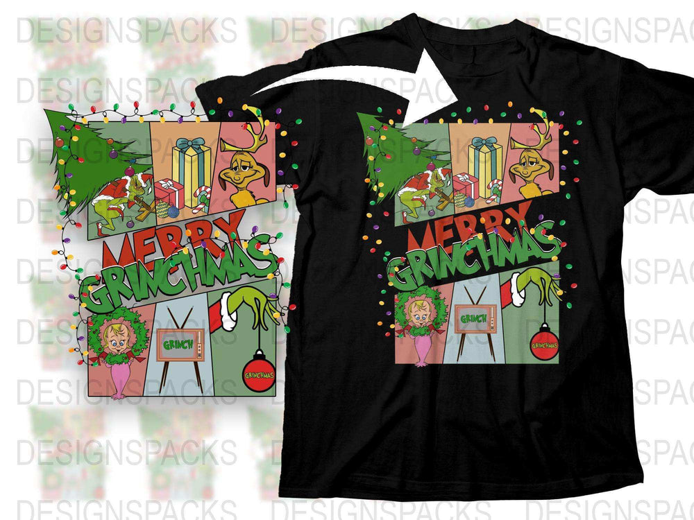 Merry Grinchmas T-Shirt, Grinch Inspired Christmas Tee, Holiday Graphic Shirt, Women's Festive Top, Fun Seasonal Apparel