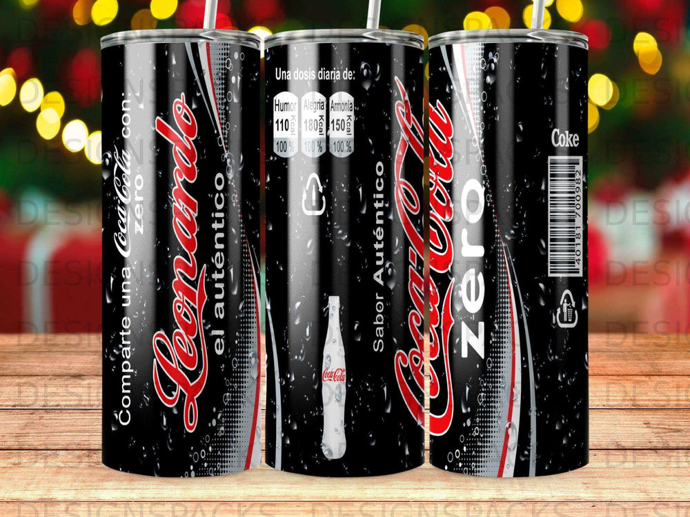 Coca-Cola Zero can featuring Leonardo da Vinci and nutritional information.
