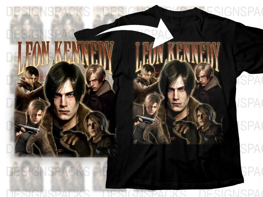 Leon Kennedy T-Shirt Resident Evil Inspired Graphic Tee, Video Game Apparel, Fan Art Merchandise