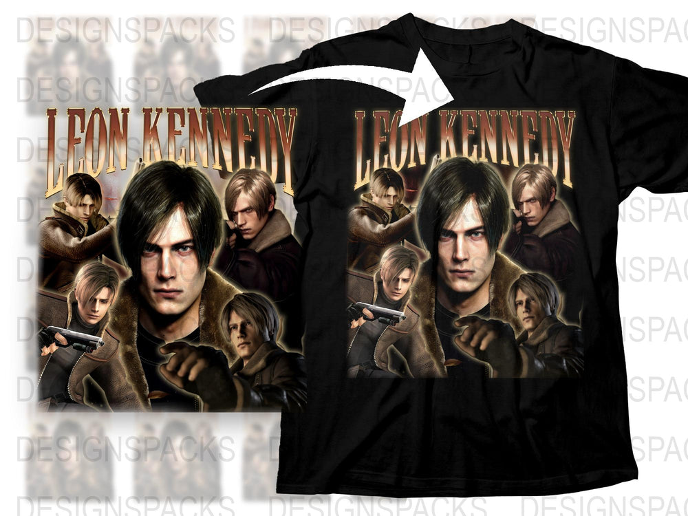 Leon Kennedy T-Shirt Resident Evil Inspired Graphic Tee, Video Game Apparel, Fan Art Merchandise