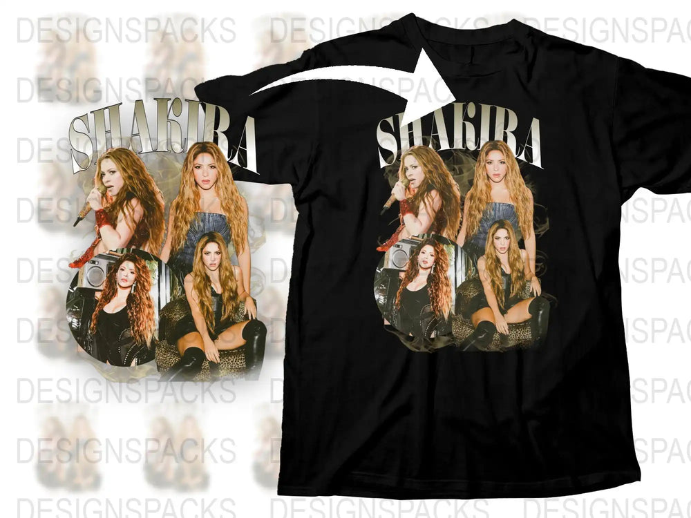 Shakira Graphic T-Shirt, Vintage Pop Star Tee, Women's Fashion Top, Music Fan Gift, Casual Wear