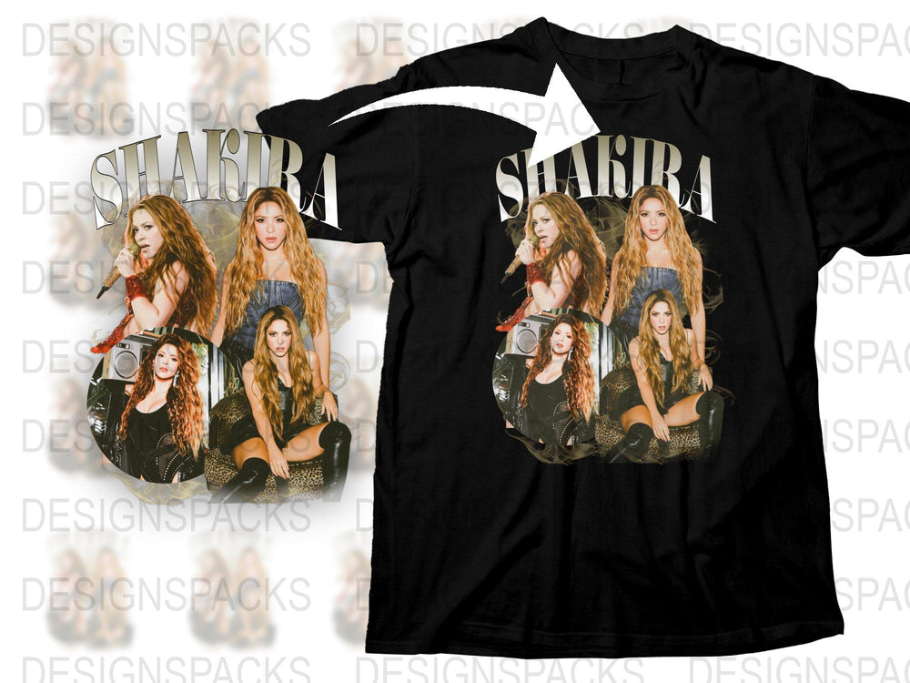 Shakira Graphic T-Shirt, Vintage Pop Star Tee, Women's Fashion Top, Music Fan Gift, Casual Wear