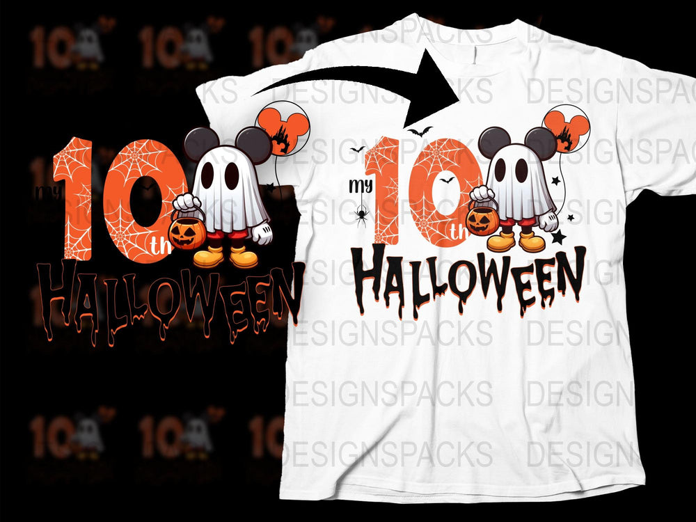 Halloween T-Shirt Cute Ghost Dog Graphic Kids and Adults Casual Wear October Festive Top