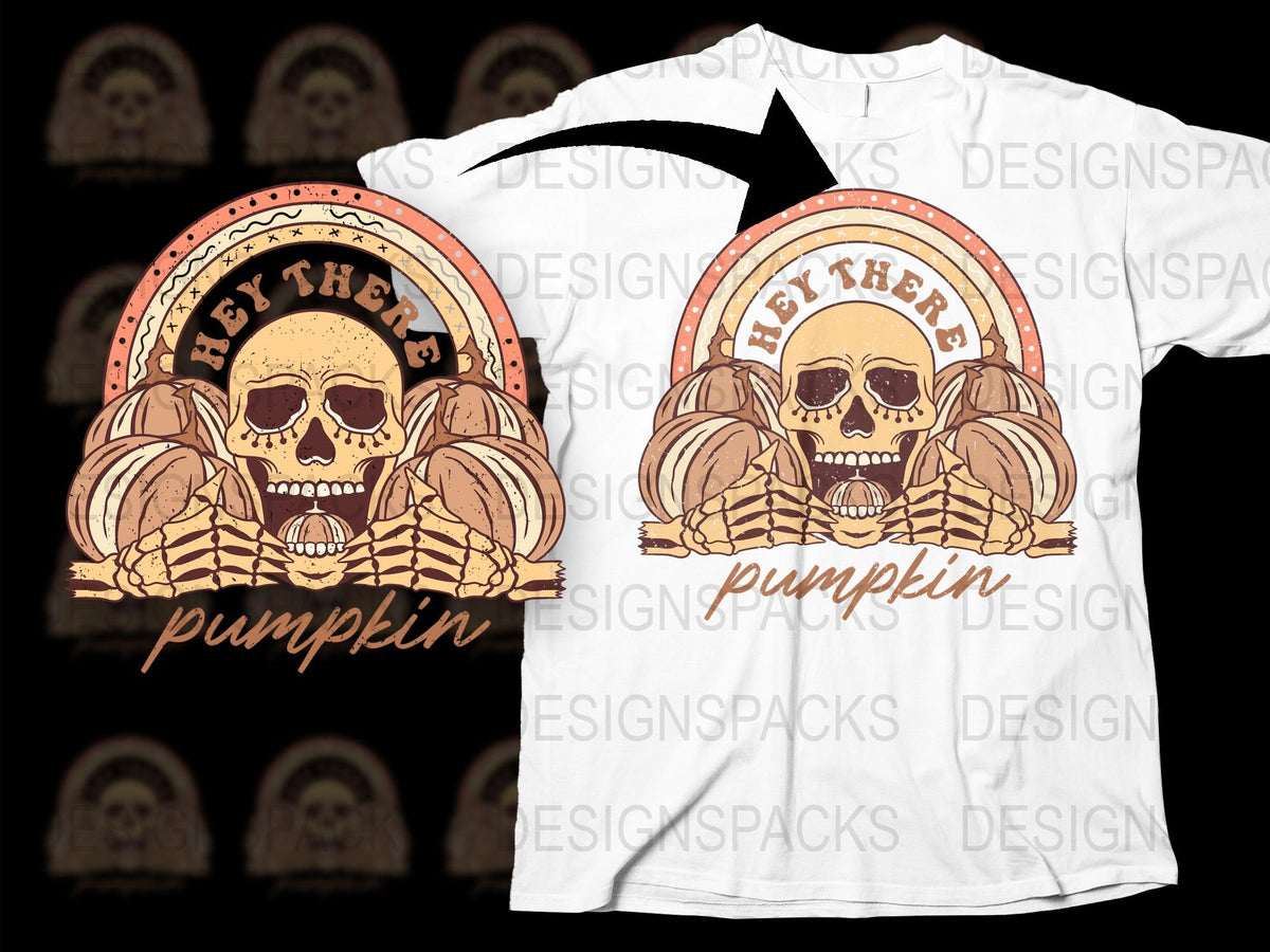 Gothic Skull Pumpkin T-Shirt, Spooky Halloween Graphic Tee, Unisex Fall Apparel