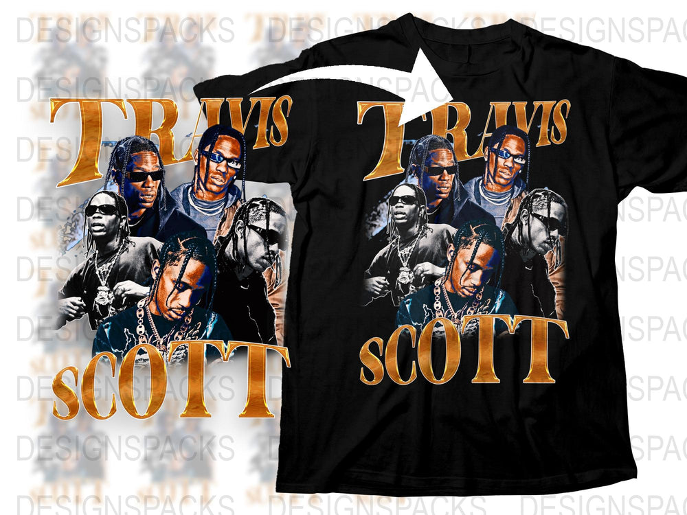 Travis Scott Inspired T-Shirt, Hip Hop Graphic Tee, Black Cotton Shirt, Music Fan Apparel, Unisex Clothing Gift