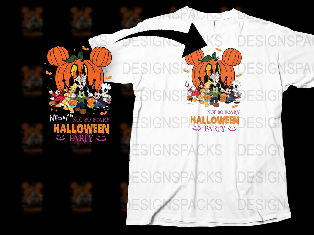 Mickey's Not So Scary Halloween Party T-Shirt, Disney Inspired Pumpkin Graphic Tee