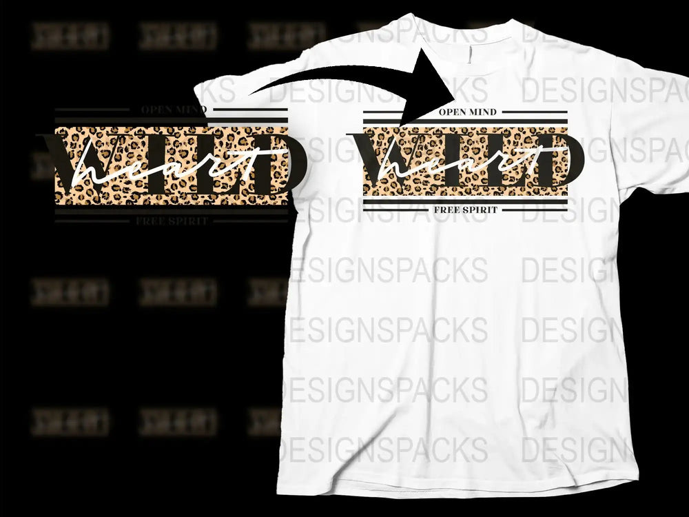Wild Free Spirit Leopard Print T-Shirt, Trendy Animal Pattern Tee, Graphic Casual Style Top for Women and Men