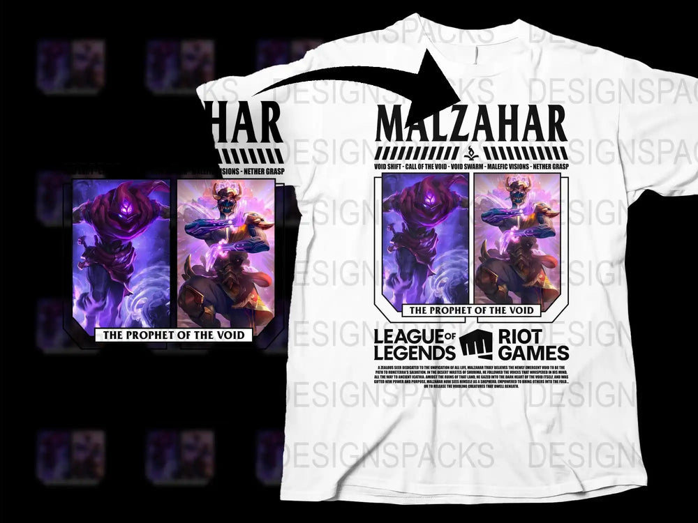 League of Legends Malzahar T-Shirt, The Prophet of the Void Graphic Tee, Gaming Apparel for Fans